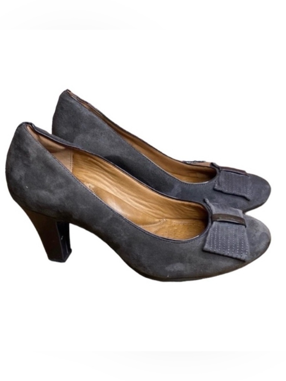 Clarks Artisan Society Bristol Pump Leather Suede Comfort Heel Size 8.5